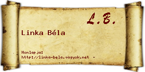 Linka Béla névjegykártya
